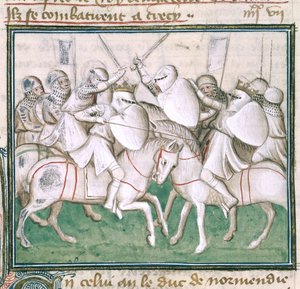 Sloane 2433 C, fol.69v La batalla de Crecy, c.1410 (vitela) de French School