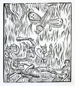 Pequeño dibujo del estado infeliz de un alma condenada de French School
