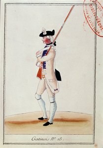 Soldado del Regimiento de Granaderos Gatinois, c.1780 de French School