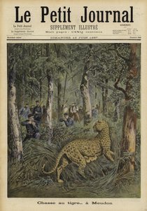 Soldados cazando un tigre escapado, Meudon, Francia, 1897