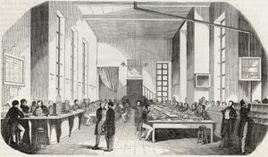 Clasificación de cartas de París - Grabado en "Tableau-de-Paris" por Edmond Texier 1852