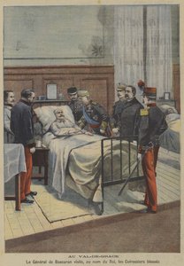 El General español José de Bascarán visitando a los coraceros heridos en nombre del Rey Alfonso XIII en el hospital militar Val-de-Grâce en París de French School