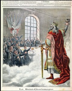 San Carlomagno, santo patrón de los escolares, de Le Petit Journal Illustré, 1892 de French School
