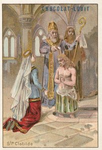 Santa Clotilde, segunda esposa de Clodoveo I, Rey de los Francos de French School