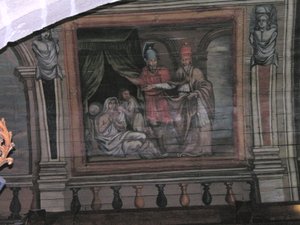 San Cornelio realizando un milagro de French School