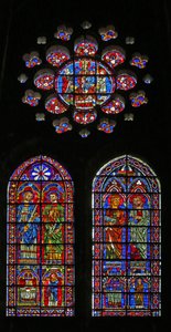 San Cosme, San Damián, San Gervasio y Proteo; sacerdotes donantes; la Virgen y el Niño arriba