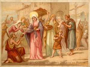Santa Genoveva salvando a París de la hambruna, 465 de French School