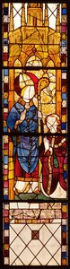 San Nicolás con un donante, de la Capilla de San Nicolás, Escuela Normanda, 1370 de French School