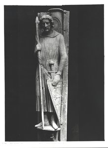 San Teodoro vestido como un Caballero, relieve tallado de French School