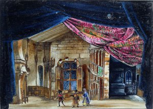Diseño de escenario para el Acto II de La Judía, estrenada en la Ópera de París el 23 de febrero de 1835 de French School