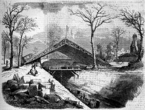Estado de las obras de la glacière del Bois de Boulogne, París