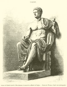 Estatua de Claudio encontrada en Herculano y conservada en el Museo de Nápoles de French School