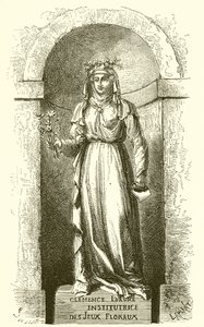 Estatua de Clemence Isaure en la sala de Jeux Floraux en Toulouse de French School
