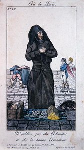 Vendedor ambulante de fósforos y leña, principios del siglo XIX de French School