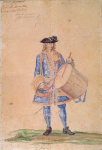 Estudio del uniforme de un capitán marino estacionado en Le Havre, 1718 de French School