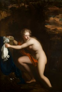Susannah en su baño, c.1600-99 (óleo sobre lienzo) de French School