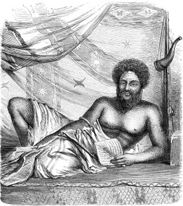 THAKOMBAU, Rey de las Islas VITI (FIDJI), Océano Pacífico. Grabado 1885