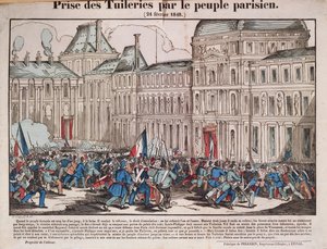 Toma de las Tullerías por el Pueblo de París, 24 de febrero de 1848 de French School