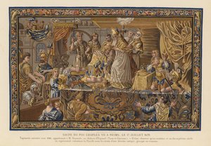 Tapiz que representa la coronación del rey Carlos VII de Francia, Reims de French School