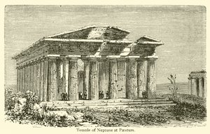 Templo de Neptuno en Paestum de French School