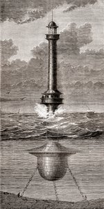El faro flotante del siglo XIX colocado en la entrada del puerto de Liverpool, Inglaterra, de 