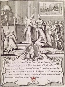La abjuración de Enrique IV (1553-1610) en St. Denis, julio de 1593 de French School
