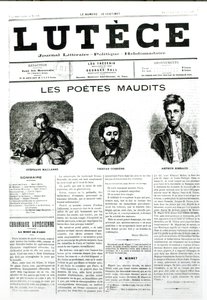 Los Poetas Malditos, portada del periódico Lutèce, 1884