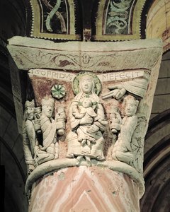La Adoración de los Magos, capitel de columna de French School