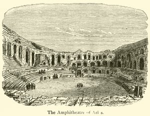 El Anfiteatro de Arles (grabado) de French School