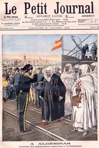La llegada de los embajadores marroquíes, incluyendo a Sidi-Mohammed Torres a la Conferencia de Algeciras, de 