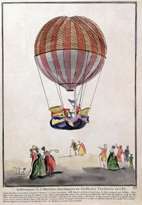 El ascenso del aerostato en el Jardín de las Tullerías, 1 de diciembre de 1783 de French School