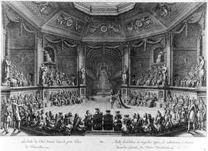 El Baile dado en el pequeño Parque de Versalles, grabado de 1678