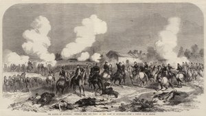 La batalla de Solferino, generales Niel y Vinoy en la granja de Quagliara de French School