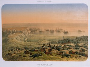 El campo de batalla en Alma después de la victoria, 20 de septiembre de 1854 de French School