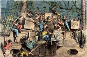 El Motín del Té de Boston, 6 de diciembre de 1773 de French School