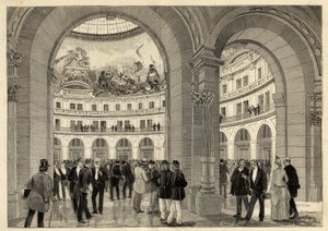 La Bolsa de Comercio - París (1er arrondissement) - 1889 - grabado de Le Monde ilustrado - 1889 de French School