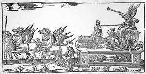 El Carro de la Fama, parte del Triunfo de Enrique II, publicado en 1551 de French School