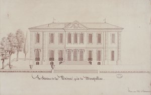 El Chateau de la Piscine, cerca de Montpellier, dibujado por Monsieur de Cenani