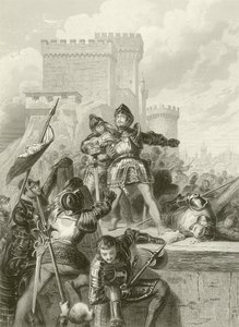 El caballero Bayard herido en el sitio de Brescia, 1512 de French School