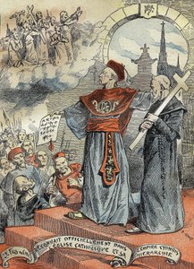 El emperador chino Guangxu (Kouang-siu o Kouang Siu) (1872-1908) reconoció oficialmente a la Iglesia Católica y su jerarquía. Grabado en “Le Pelerin” 25/05/1899.