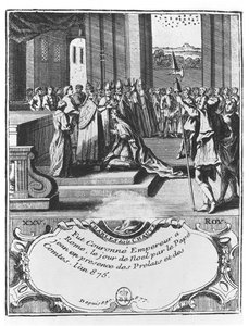 La coronación de Carlos el Calvo en 875 de French School