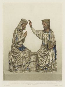 La Coronación de la Virgen, marfil, francés, mediados del siglo XIII