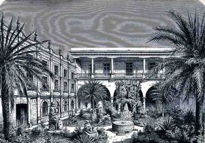El patio del Museo de México, de Las ciudades antiguas del Nuevo Mundo, por Claude-Joseph-Desire Charnay, pub. 1887 de French School