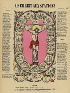 La Crucifixión de Jesús y el Vía Crucis (litografía en color)
