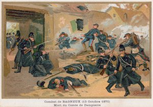 La muerte del conde de Dampierre durante los combates en Bagneux de French School