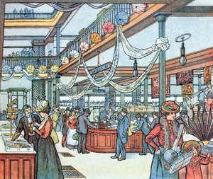 La Tienda por Departamentos, ilustración de Cours Schweiter, c.1900 de French School