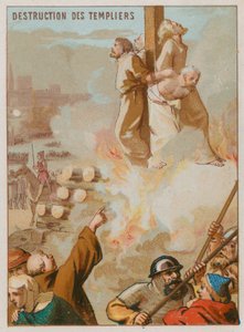 La destrucción de los Caballeros Templarios de French School