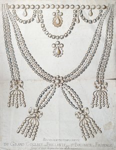 El collar de diamantes involucrado en el Asunto del Collar de la Reina, c.1785 de French School