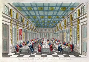 El comedor en Versalles en 1763 de French School