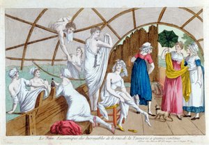 Los Baños Económicos de los Incroyables en Rue de la Tannerie, París, c.1800 de French School